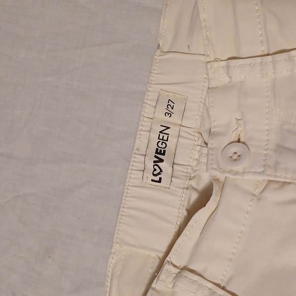 EUC LoveGen Cream Cargo Pants croppable Ankle Size 3/27 like New - Picture 4 of 8
